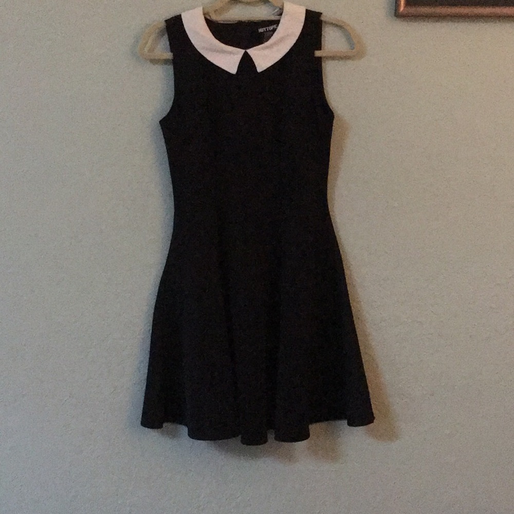 Sleeveless Black Dress w/ White Collar